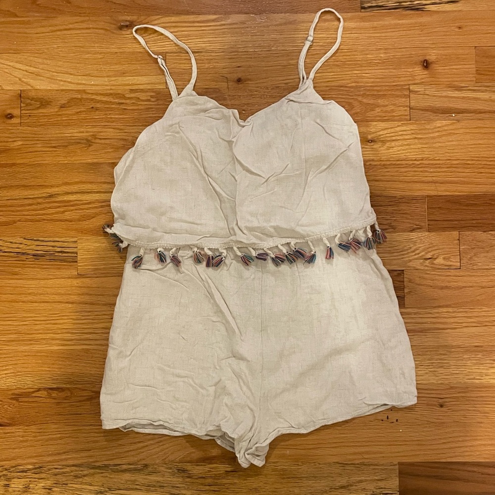 Cream tassel romper
